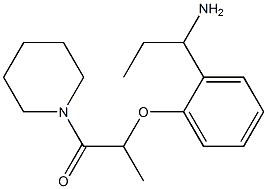 2-[2-(1-aminopropyl)phenoxy]-1-(piperidin-1-yl)propan-1-one Struktur