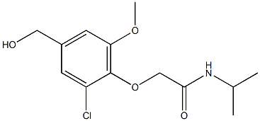 2-[2-chloro-4-(hydroxymethyl)-6-methoxyphenoxy]-N-(propan-2-yl)acetamide Struktur