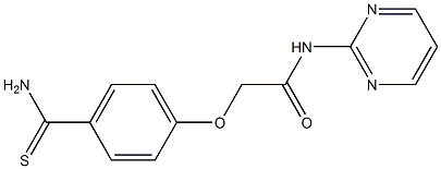 2-[4-(aminocarbonothioyl)phenoxy]-N-pyrimidin-2-ylacetamide Struktur