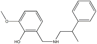 2-methoxy-6-{[(2-phenylpropyl)amino]methyl}phenol Struktur