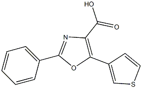 2-phenyl-5-(thiophen-3-yl)-1,3-oxazole-4-carboxylic acid Struktur