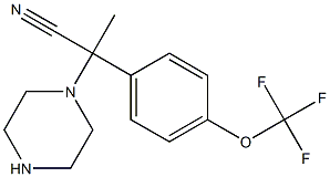 2-piperazin-1-yl-2-[4-(trifluoromethoxy)phenyl]propanenitrile Struktur