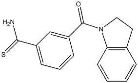 3-(2,3-dihydro-1H-indol-1-ylcarbonyl)benzenecarbothioamide Struktur