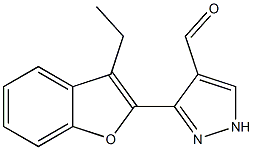 3-(3-ethyl-1-benzofuran-2-yl)-1H-pyrazole-4-carbaldehyde Struktur