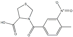 3-(4-methyl-3-nitrobenzoyl)-1,3-thiazolidine-4-carboxylic acid Struktur