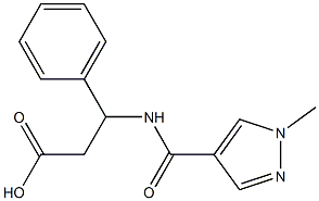3-[(1-methyl-1H-pyrazol-4-yl)formamido]-3-phenylpropanoic acid Struktur