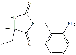 3-[(2-aminophenyl)methyl]-5-ethyl-5-methylimidazolidine-2,4-dione Struktur