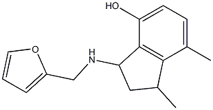 3-[(2-furylmethyl)amino]-1,7-dimethylindan-4-ol Struktur