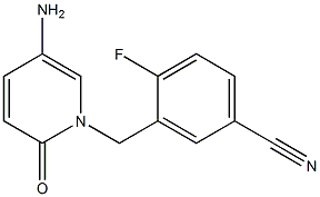 3-[(5-amino-2-oxo-1,2-dihydropyridin-1-yl)methyl]-4-fluorobenzonitrile Struktur