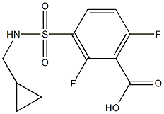 3-[(cyclopropylmethyl)sulfamoyl]-2,6-difluorobenzoic acid Struktur