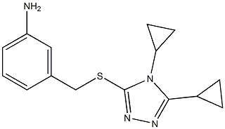 3-{[(4,5-dicyclopropyl-4H-1,2,4-triazol-3-yl)sulfanyl]methyl}aniline Struktur