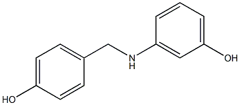 3-{[(4-hydroxyphenyl)methyl]amino}phenol Struktur