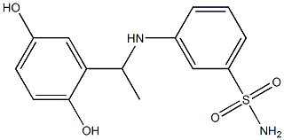 3-{[1-(2,5-dihydroxyphenyl)ethyl]amino}benzene-1-sulfonamide Struktur