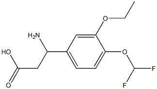 3-amino-3-[4-(difluoromethoxy)-3-ethoxyphenyl]propanoic acid Struktur