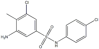 3-amino-5-chloro-N-(4-chlorophenyl)-4-methylbenzene-1-sulfonamide Struktur