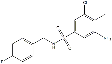 3-amino-5-chloro-N-[(4-fluorophenyl)methyl]-4-methylbenzene-1-sulfonamide Struktur