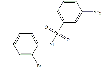 3-amino-N-(2-bromo-4-methylphenyl)benzene-1-sulfonamide Struktur