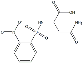 3-carbamoyl-2-[(2-nitrobenzene)sulfonamido]propanoic acid Struktur