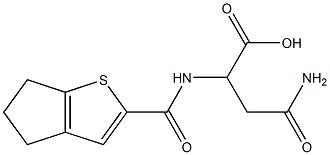 3-carbamoyl-2-{4H,5H,6H-cyclopenta[b]thiophen-2-ylformamido}propanoic acid Struktur