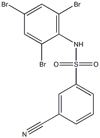 3-cyano-N-(2,4,6-tribromophenyl)benzene-1-sulfonamide Struktur