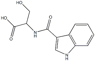 3-hydroxy-2-[(1H-indol-3-ylcarbonyl)amino]propanoic acid Struktur