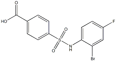 4-[(2-bromo-4-fluorophenyl)sulfamoyl]benzoic acid Struktur