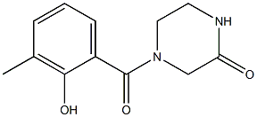 4-[(2-hydroxy-3-methylphenyl)carbonyl]piperazin-2-one Struktur