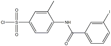 4-[(3-iodobenzene)amido]-3-methylbenzene-1-sulfonyl chloride Struktur