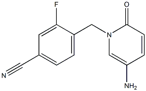 4-[(5-amino-2-oxo-1,2-dihydropyridin-1-yl)methyl]-3-fluorobenzonitrile Struktur