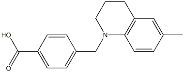 4-[(6-methyl-1,2,3,4-tetrahydroquinolin-1-yl)methyl]benzoic acid Struktur