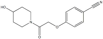 4-[2-(4-hydroxypiperidin-1-yl)-2-oxoethoxy]benzonitrile Struktur