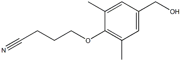 4-[4-(hydroxymethyl)-2,6-dimethylphenoxy]butanenitrile Struktur