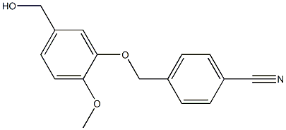 4-[5-(hydroxymethyl)-2-methoxyphenoxymethyl]benzonitrile Struktur