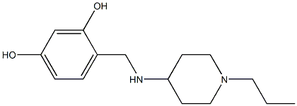 4-{[(1-propylpiperidin-4-yl)amino]methyl}benzene-1,3-diol Struktur