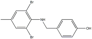 4-{[(2,6-dibromo-4-methylphenyl)amino]methyl}phenol Struktur