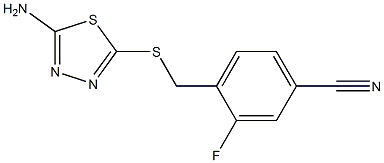 4-{[(5-amino-1,3,4-thiadiazol-2-yl)sulfanyl]methyl}-3-fluorobenzonitrile Struktur