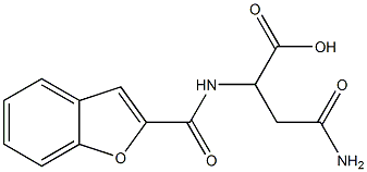 4-amino-2-[(1-benzofuran-2-ylcarbonyl)amino]-4-oxobutanoic acid Struktur