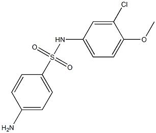 4-amino-N-(3-chloro-4-methoxyphenyl)benzene-1-sulfonamide Struktur