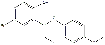 4-bromo-2-{1-[(4-methoxyphenyl)amino]propyl}phenol Struktur