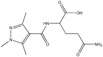 4-carbamoyl-2-[(1,3,5-trimethyl-1H-pyrazol-4-yl)formamido]butanoic acid Struktur