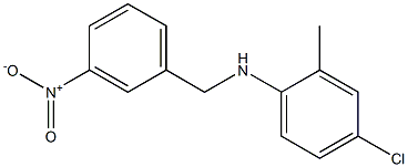 4-chloro-2-methyl-N-[(3-nitrophenyl)methyl]aniline Struktur