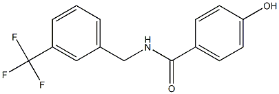 4-hydroxy-N-{[3-(trifluoromethyl)phenyl]methyl}benzamide Struktur