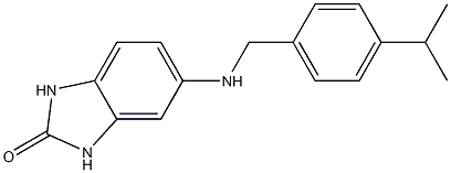 5-({[4-(propan-2-yl)phenyl]methyl}amino)-2,3-dihydro-1H-1,3-benzodiazol-2-one Struktur