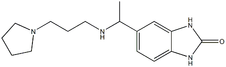 5-(1-{[3-(pyrrolidin-1-yl)propyl]amino}ethyl)-2,3-dihydro-1H-1,3-benzodiazol-2-one Struktur