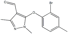 5-(2-bromo-4-methylphenoxy)-1,3-dimethyl-1H-pyrazole-4-carbaldehyde Struktur