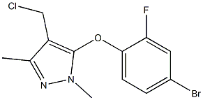 5-(4-bromo-2-fluorophenoxy)-4-(chloromethyl)-1,3-dimethyl-1H-pyrazole Struktur