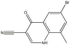 6-bromo-8-methyl-4-oxo-1,4-dihydroquinoline-3-carbonitrile Struktur