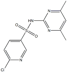 6-chloro-N-(4,6-dimethylpyrimidin-2-yl)pyridine-3-sulfonamide Struktur