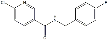 6-chloro-N-[(4-fluorophenyl)methyl]pyridine-3-carboxamide Struktur