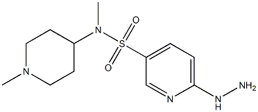 6-hydrazinyl-N-methyl-N-(1-methylpiperidin-4-yl)pyridine-3-sulfonamide Struktur